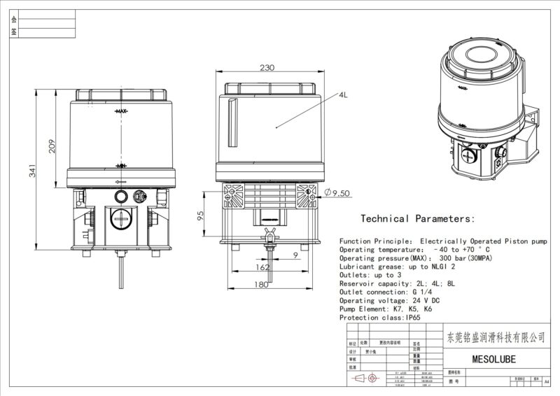 mesolube P 300 pump